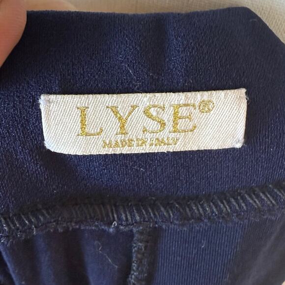 Lyse Italian navy blue  size XS, stretch knit viscose pleated midi skirt #4173 - Picture 4 of 6